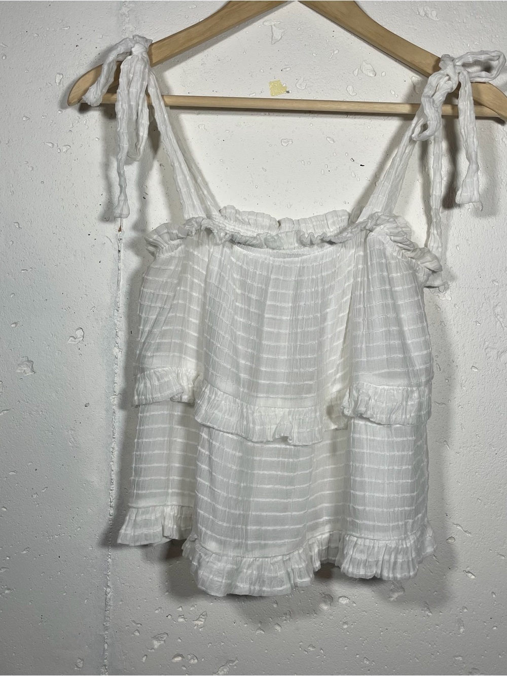 Altar’d State Ruffled Tie-Shoulder Tank